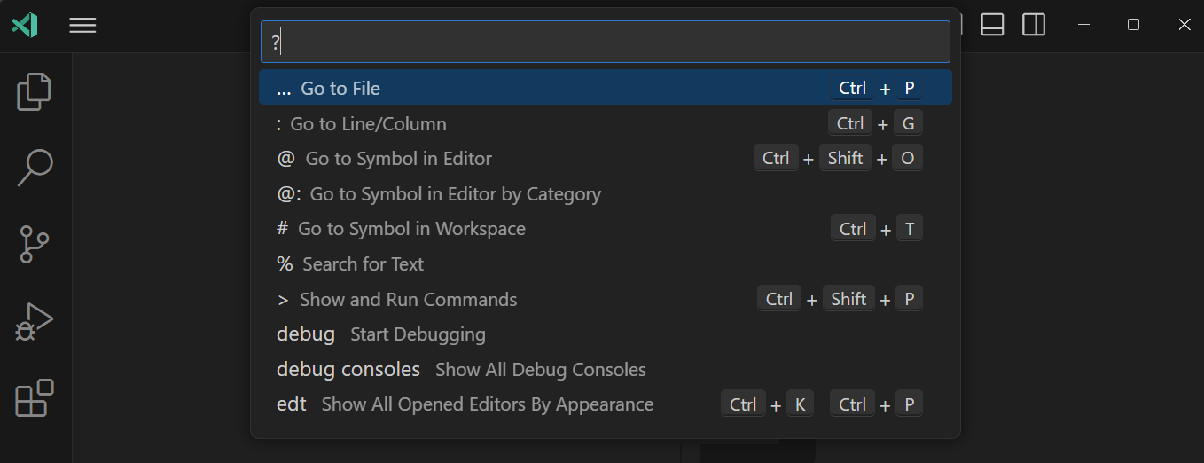 VS Code のクイックオープン（ファイル検索）